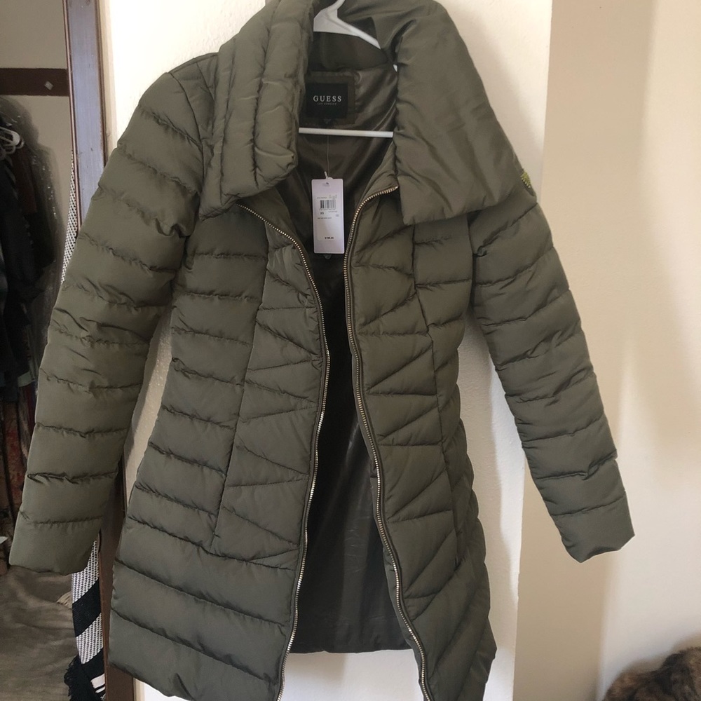 Green down coat